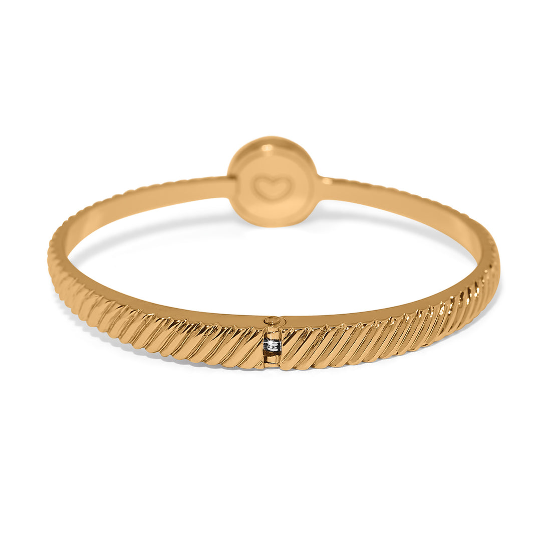 Illumina Celeste Dome Hinged Bangle Gold