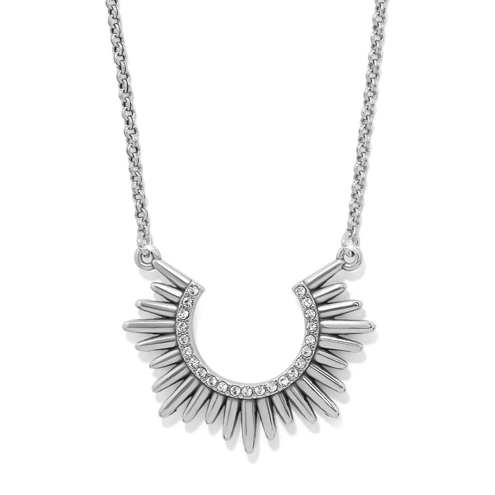 Solara Crescent Silver Necklace