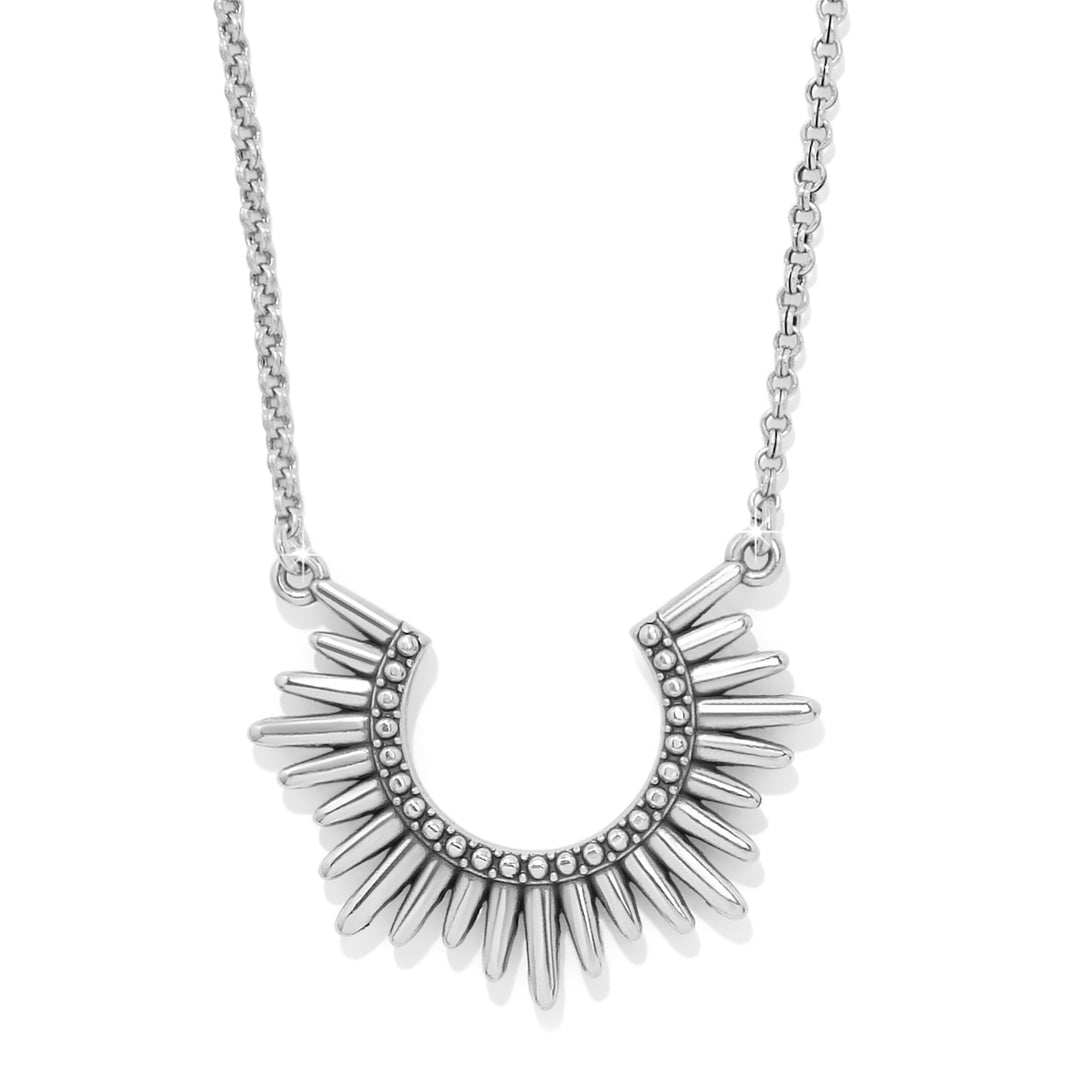 Solara Crescent Silver Necklace