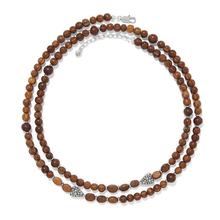 Love Messages B Love Wood Long Necklace