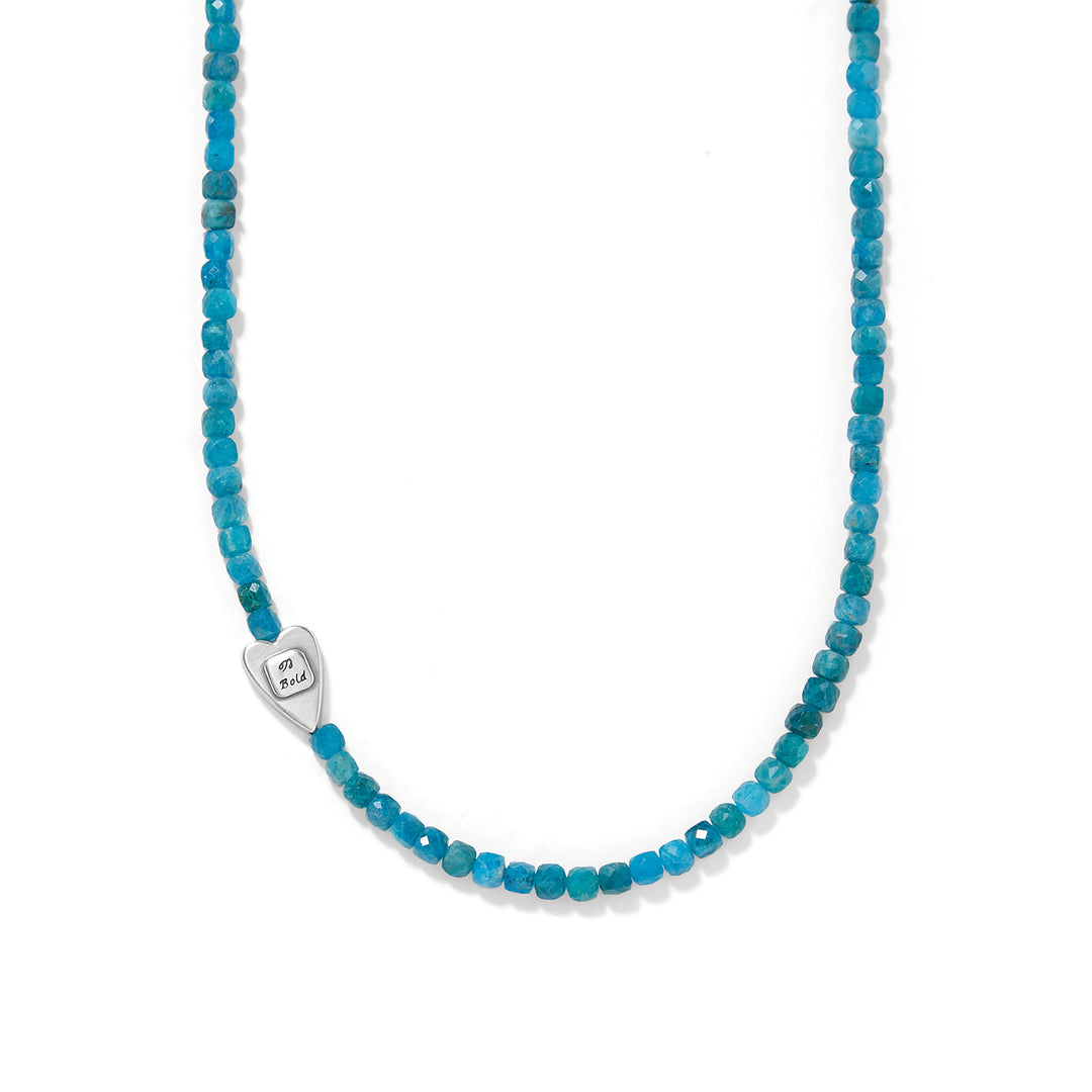 Love Message Be Bold Teal Necklace