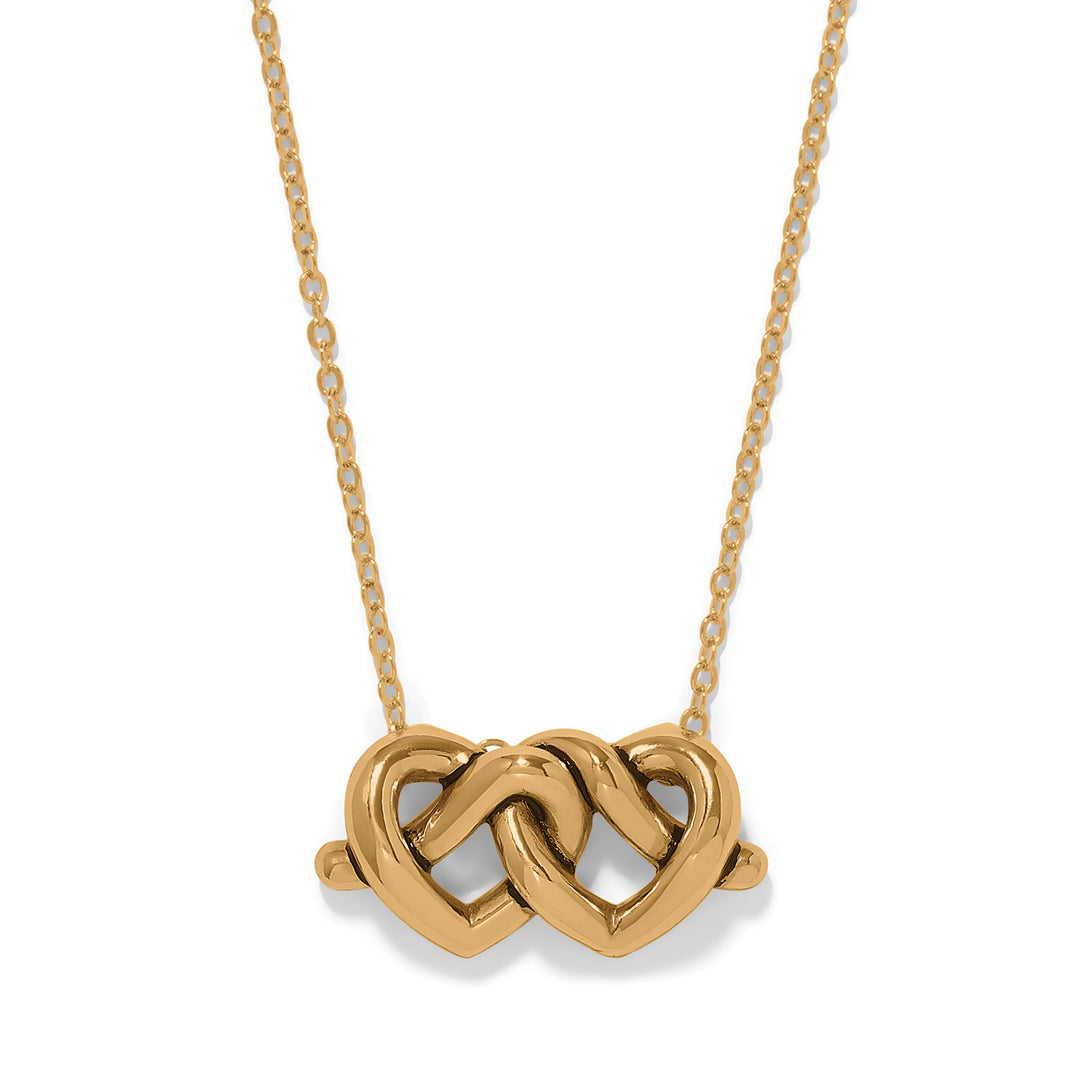 Interlok Linked Hearts Gold Necklace
