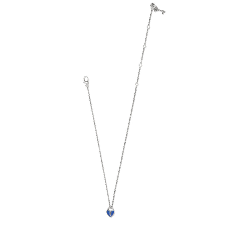 One Heart Padlock Reversible Necklace
