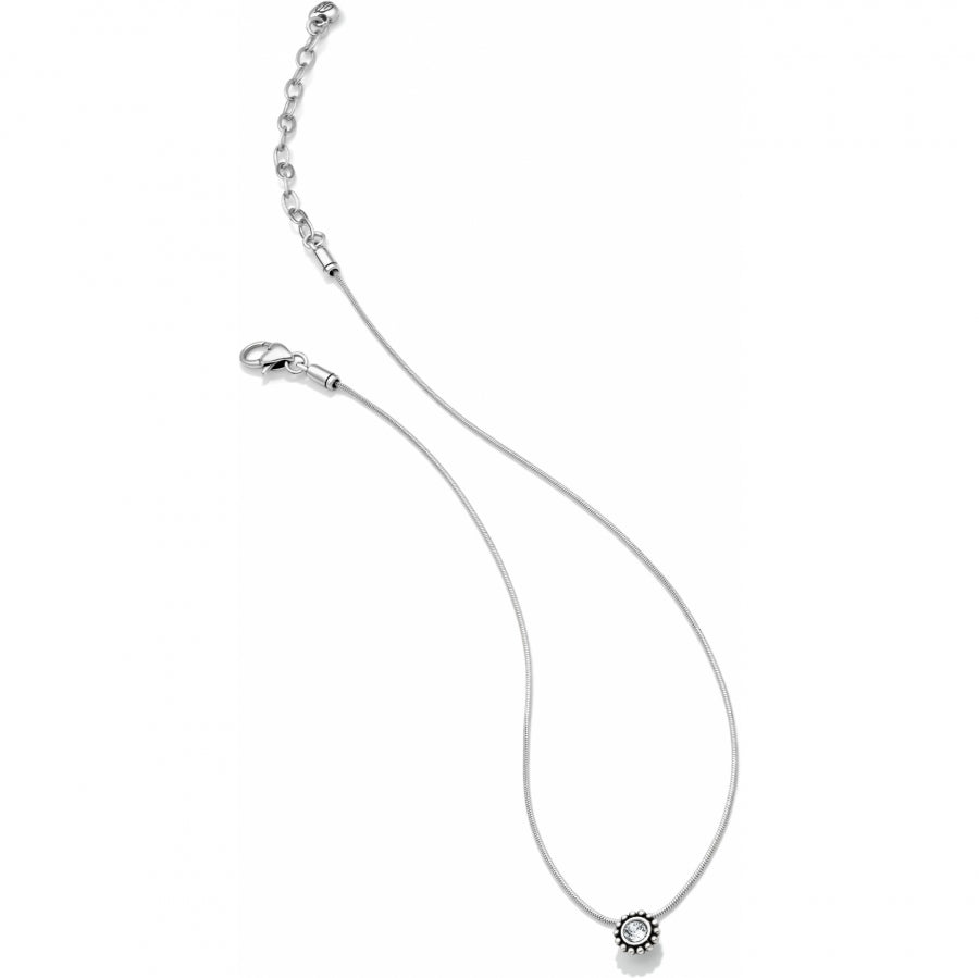 Sil/Stn Twinkle Round Petite Necklace