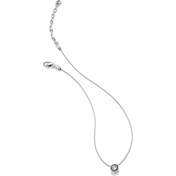 Sil/Stn Twinkle Round Petite Necklace