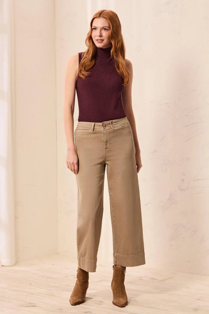 High Rise Palazoo Pants - Dry Sand