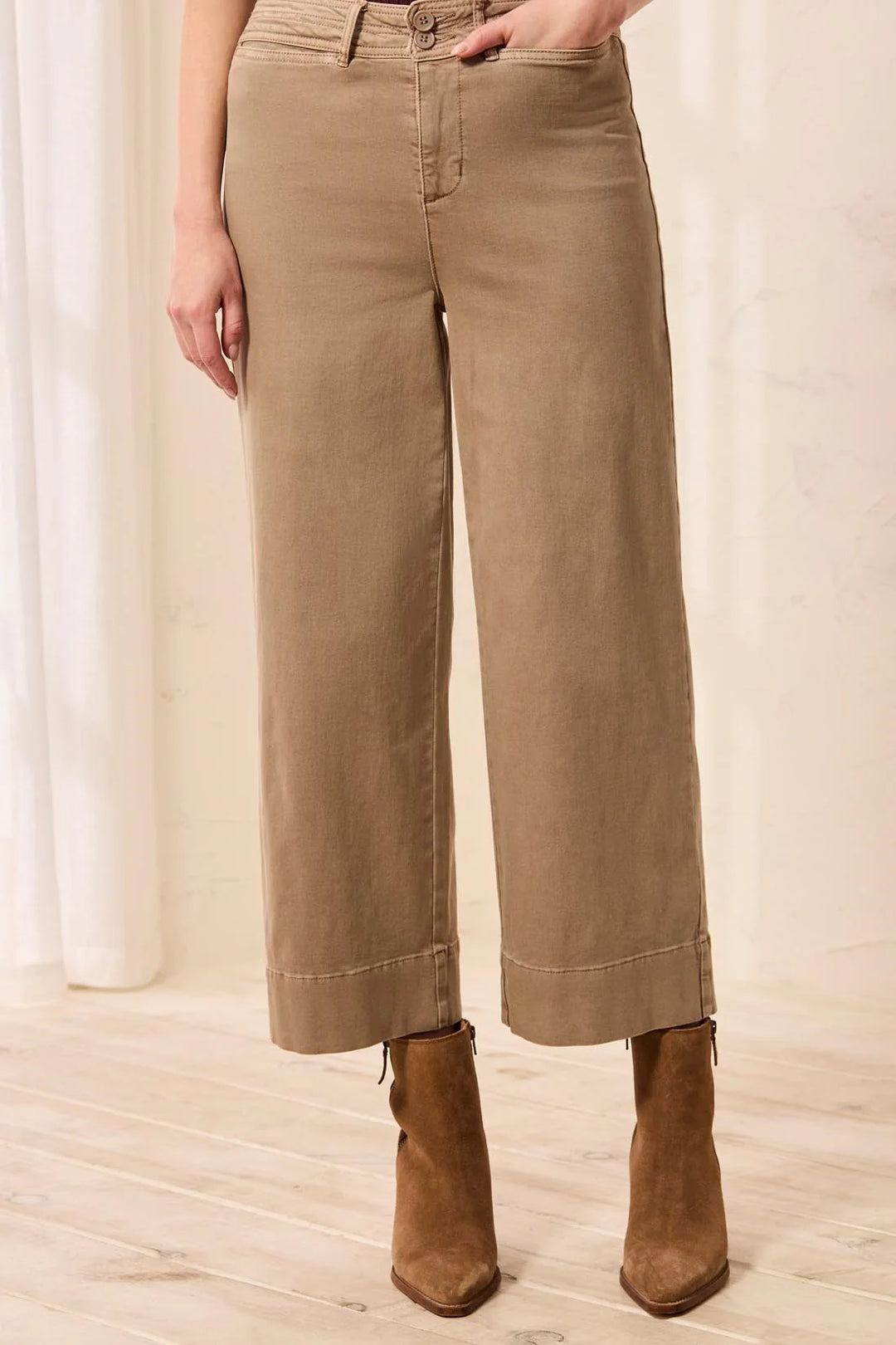 High Rise Palazoo Pants - Dry Sand