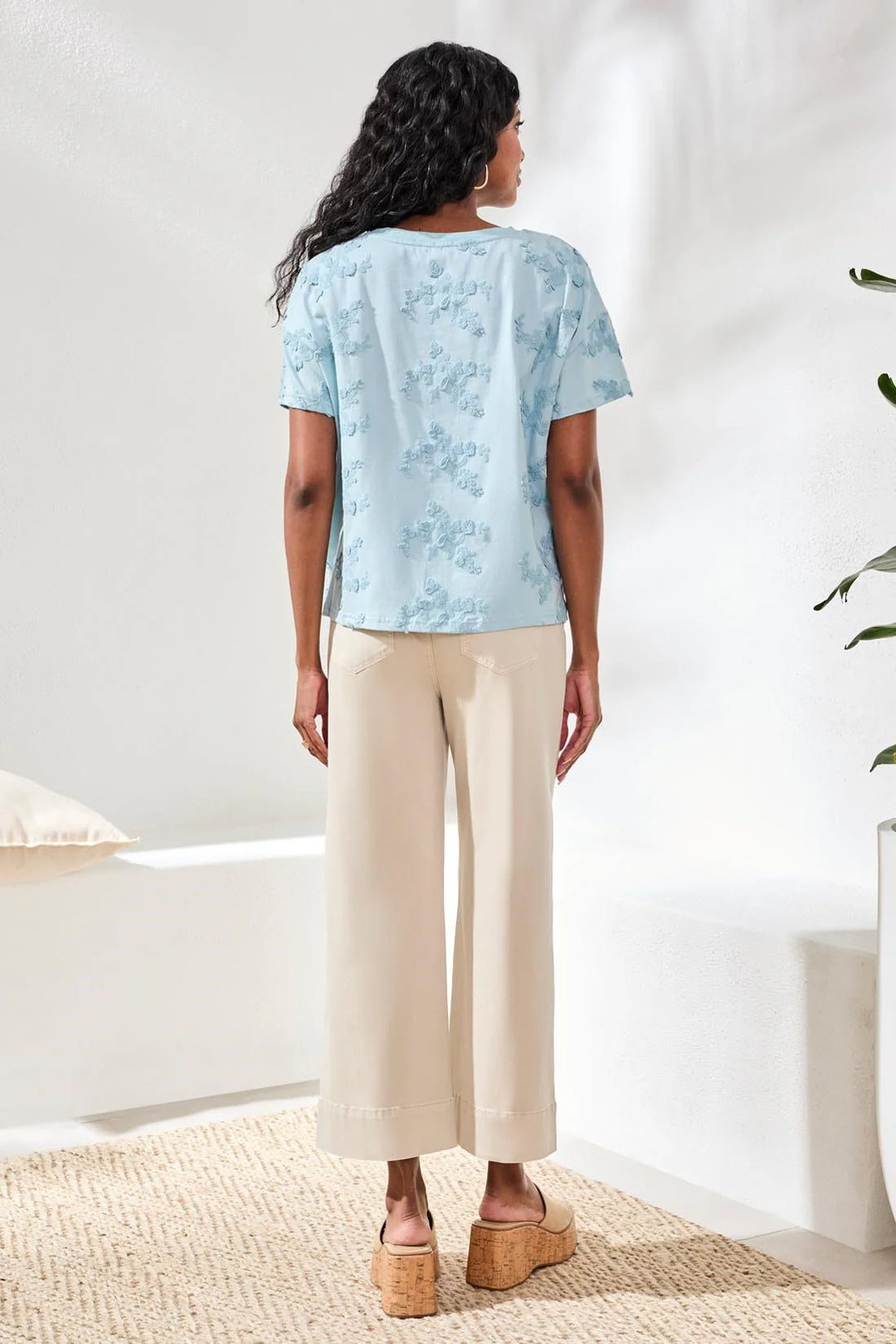 Aqua Sky Crew Neck Top