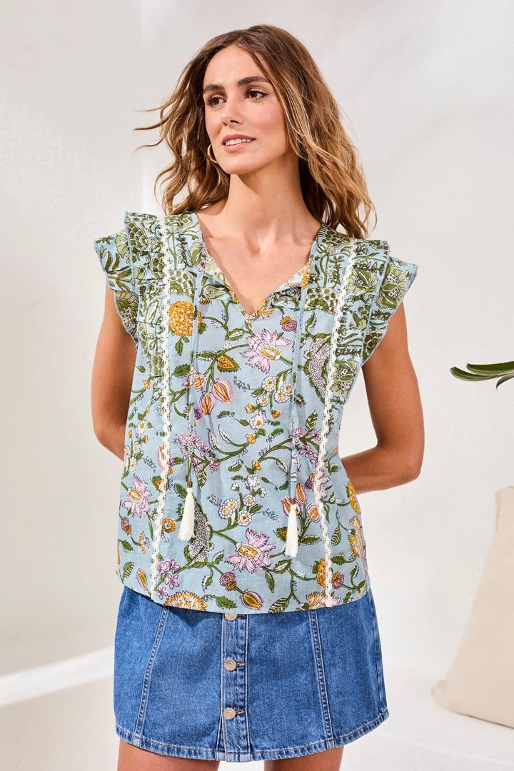 Rainforest Mixed Print Blouse