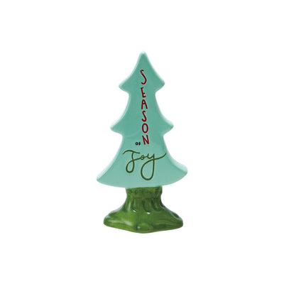4"L x 2-1/2"W x 8"H Hand-Painted Stoneware Tree "Season Of Joy"