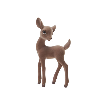 3-1/4"L x 2-1/4"W x 6-3/4"H Flocked Resin Standing Fawn, Brown