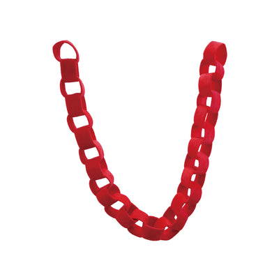 72"L x 2-3/4"H Velvet Chain Link Garland, Red