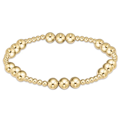 Classic Joy Pattern 6mm Bead Bracelet Gold